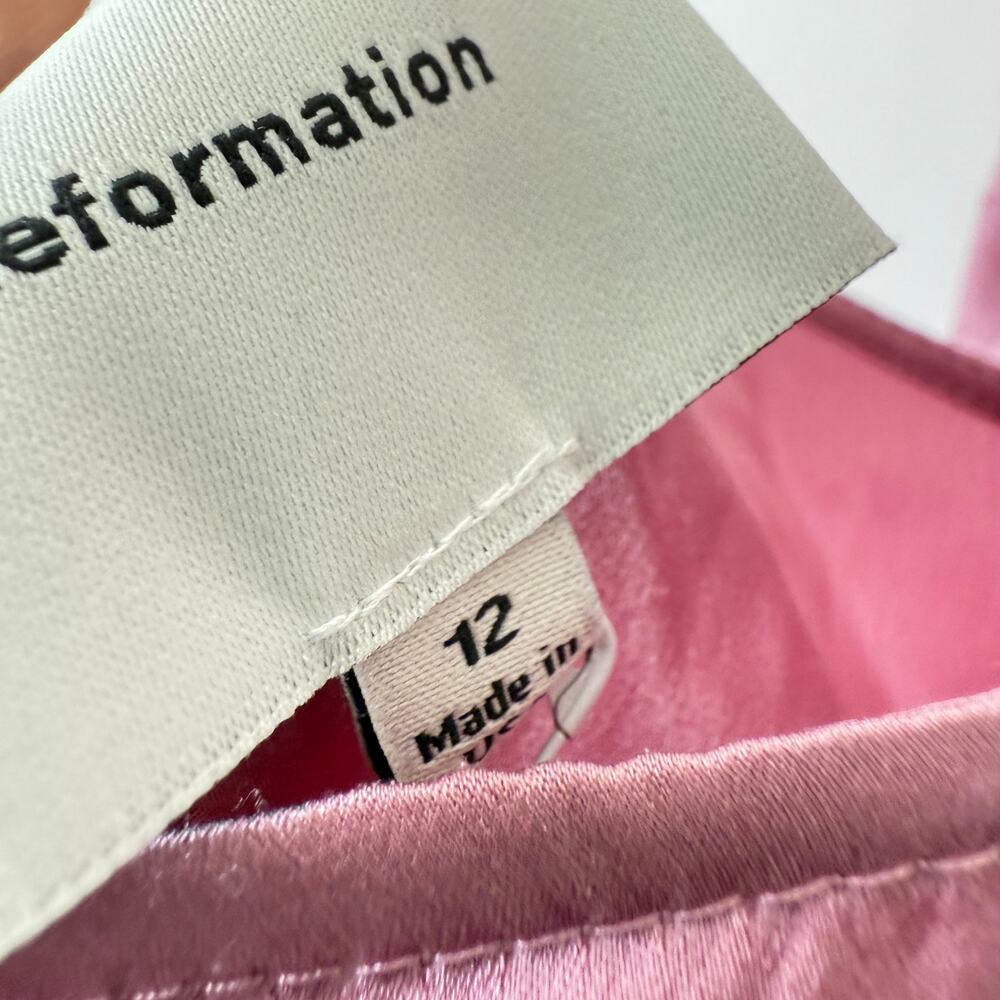 Reformation Womens Casette Silk Dress Sugar Plum Size 12 NWT - Picture 5 of 7